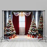 Weihnachten Baum Fenster Geschenke Foto-Shooting Hintergrund